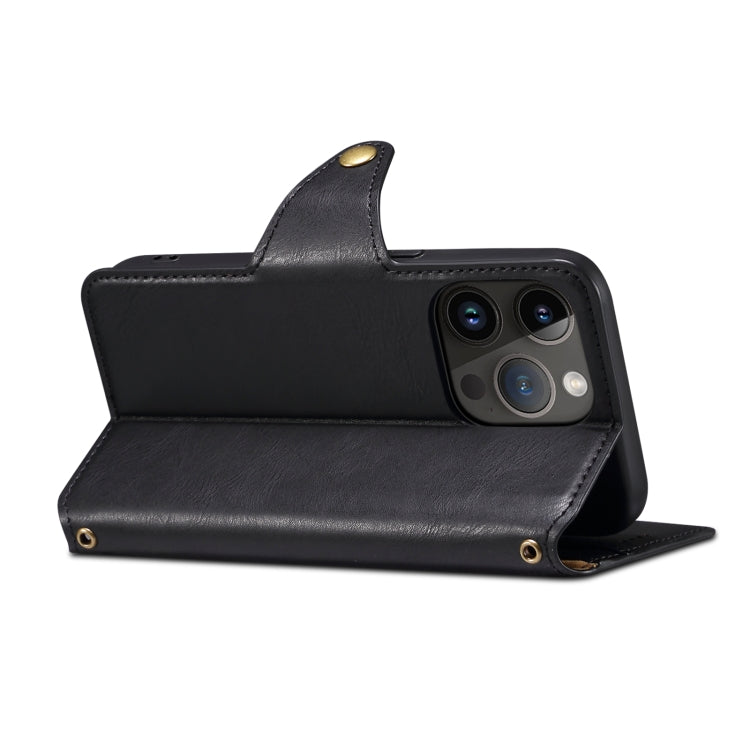 For iPhone 15 Plus Denior Cowhide Texture Wallet Style Leather Phone Case(Black) - HoMEdemic™ 