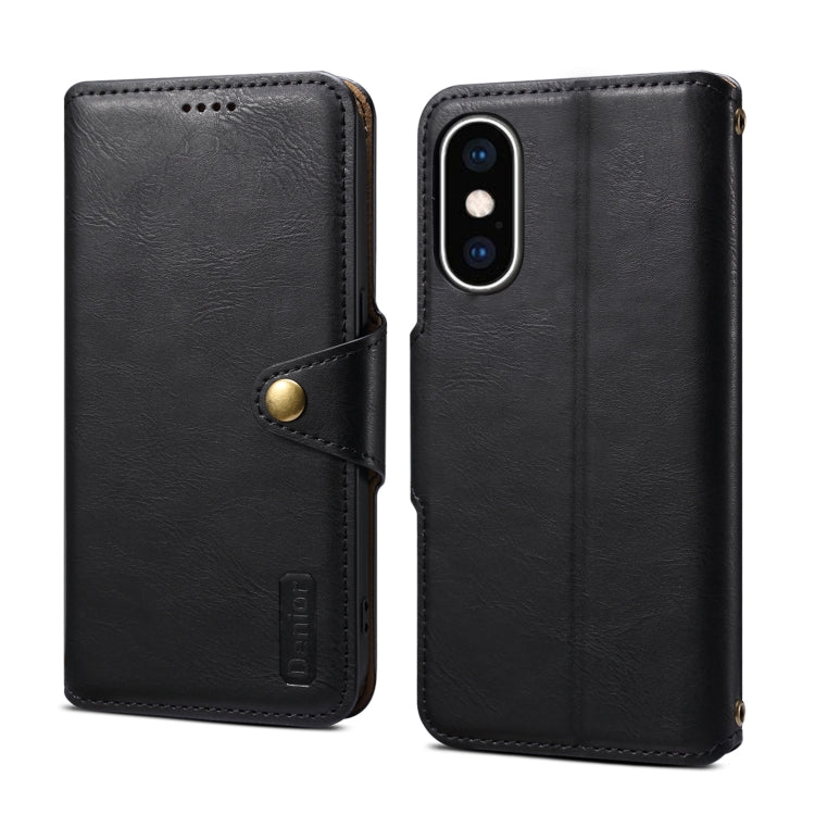 For iPhone XS Max Denior Cowhide Texture Wallet Style Leather Phone Case(Black) - HoMEdemic™ 