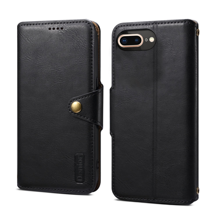 For iPhone 8 Plus / 7 Plus Denior Cowhide Texture Wallet Style Leather Phone Case(Black) - HoMEdemic™ 