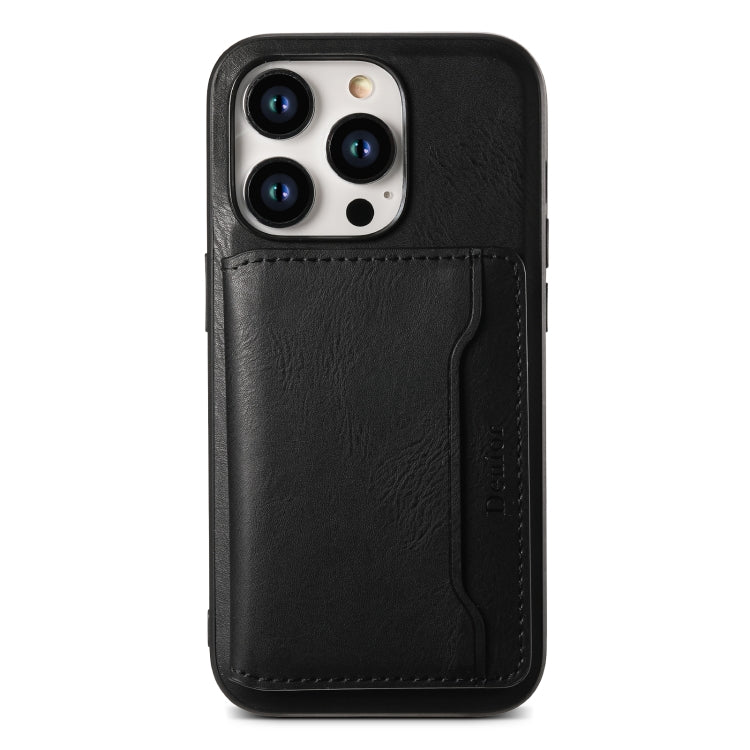 For iPhone 15 Denior Cowhide Texture Leather MagSafe Detachable Wallet Phone Case(Black) - HoMEdemic™ 