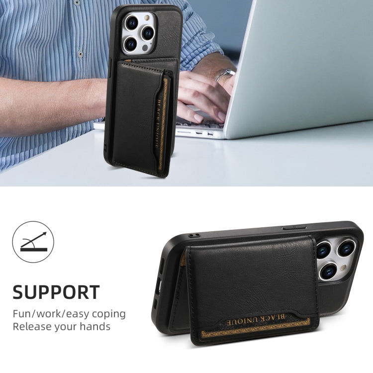 For iPhone 15 Denior Cowhide Texture Leather MagSafe Detachable Wallet Phone Case(Black) - HoMEdemic™ 