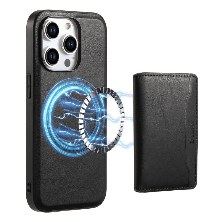 For iPhone 14 Pro Denior Cowhide Texture Leather MagSafe Detachable Wallet Phone Case(Black) - HoMEdemic™ 