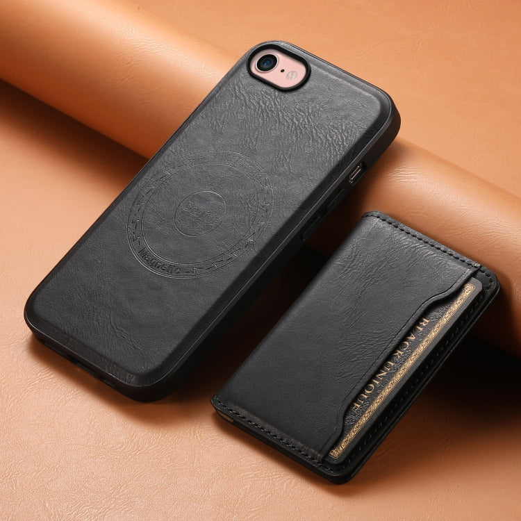 For iPhone SE 2022/2020/8/7 Denior Cowhide Texture Leather MagSafe Detachable Wallet Phone Case(Black) - HoMEdemic™ 