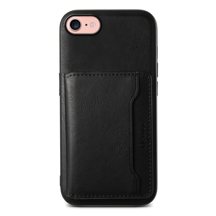 For iPhone SE 2022/2020/8/7 Denior Cowhide Texture Leather MagSafe Detachable Wallet Phone Case(Black) - HoMEdemic™ 