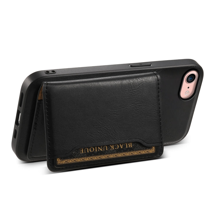 For iPhone SE 2022/2020/8/7 Denior Cowhide Texture Leather MagSafe Detachable Wallet Phone Case(Black) - HoMEdemic™ 