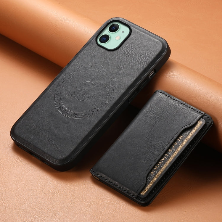 For iPhone 11 Denior Cowhide Texture Leather MagSafe Detachable Wallet Phone Case(Black) - HoMEdemic™ 