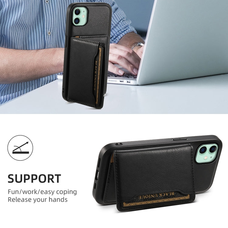 For iPhone 11 Denior Cowhide Texture Leather MagSafe Detachable Wallet Phone Case(Black) - HoMEdemic™ 