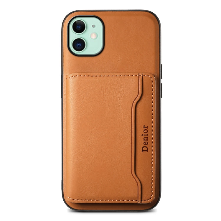 For iPhone 11 Denior Cowhide Texture Leather MagSafe Detachable Wallet Phone Case(Khaki) - HoMEdemic™ 