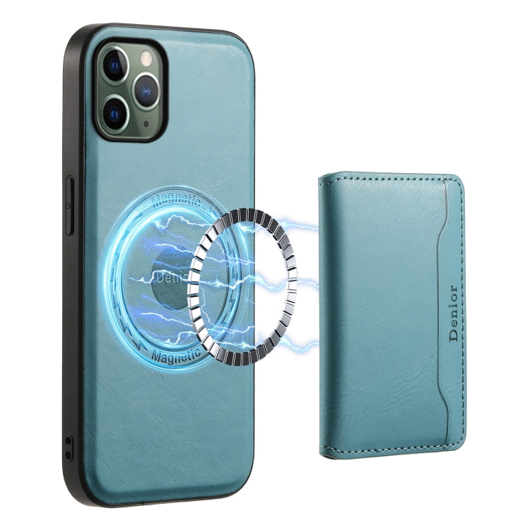For iPhone 11 Pro Denior Cowhide Texture Leather MagSafe Detachable Wallet Phone Case(Blue) - HoMEdemic™ 