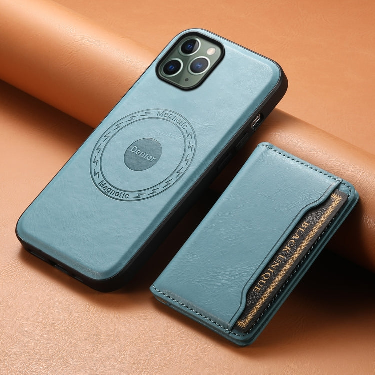 For iPhone 11 Pro Denior Cowhide Texture Leather MagSafe Detachable Wallet Phone Case(Blue) - HoMEdemic™ 