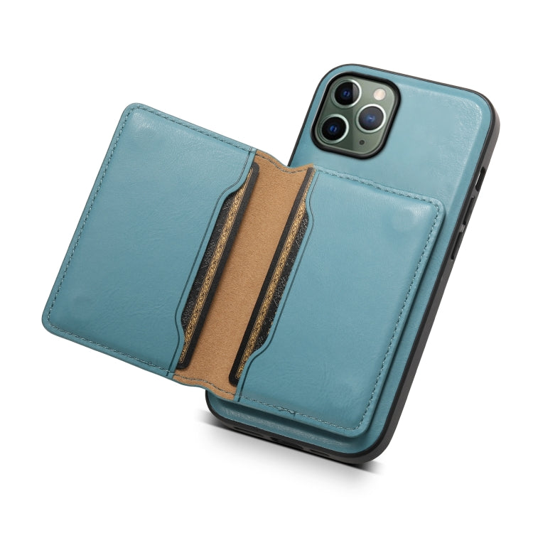 For iPhone 11 Pro Denior Cowhide Texture Leather MagSafe Detachable Wallet Phone Case(Blue) - HoMEdemic™ 