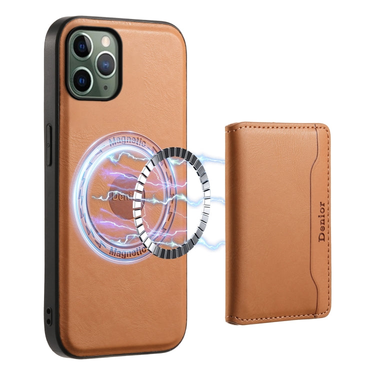 For iPhone 11 Pro Denior Cowhide Texture Leather MagSafe Detachable Wallet Phone Case(Khaki) - HoMEdemic™ 