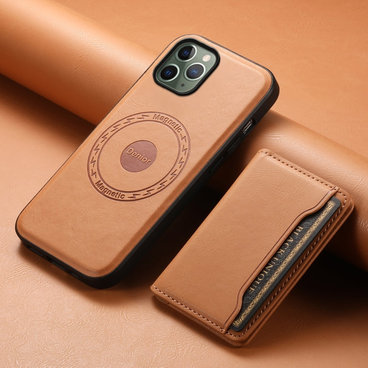 For iPhone 11 Pro Denior Cowhide Texture Leather MagSafe Detachable Wallet Phone Case(Khaki) - HoMEdemic™ 