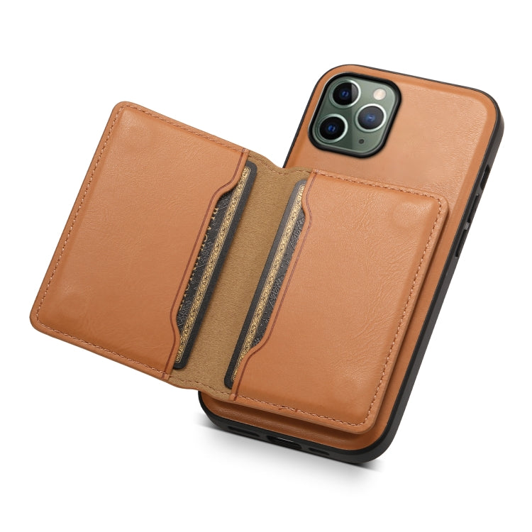 For iPhone 11 Pro Denior Cowhide Texture Leather MagSafe Detachable Wallet Phone Case(Khaki) - HoMEdemic™ 
