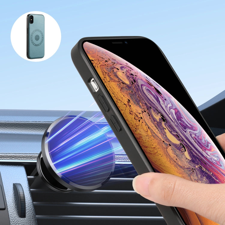 For iPhone XR Denior Cowhide Texture Leather MagSafe Detachable Wallet Phone Case(Blue) - HoMEdemic™ 