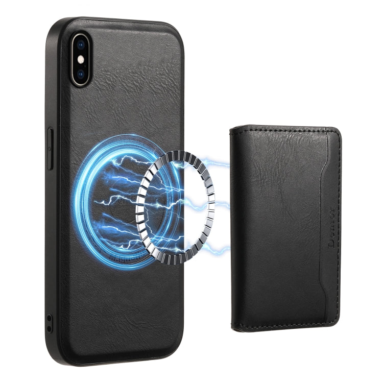 For iPhone XS Max Denior Cowhide Texture Leather MagSafe Detachable Wallet Phone Case(Black) - HoMEdemic™ 