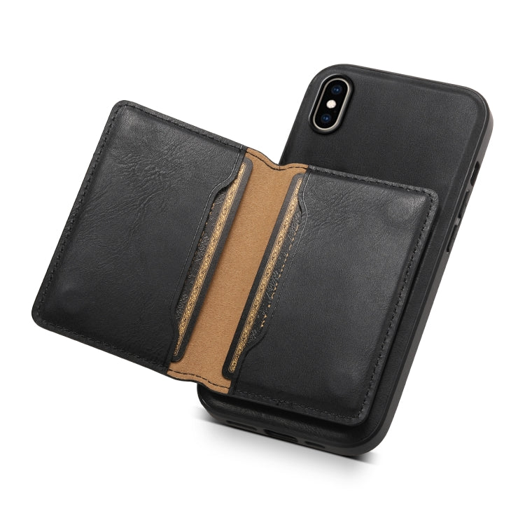 For iPhone XS Max Denior Cowhide Texture Leather MagSafe Detachable Wallet Phone Case(Black) - HoMEdemic™ 