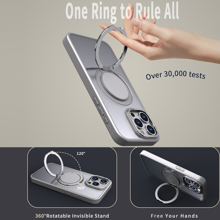 For iPhone 15 Pro 360-degree Rotating MagSafe Magnetic Holder Phone Case(Titanium Grey) - HoMEdemic™ 