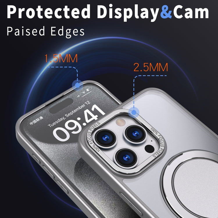 For iPhone 15 Pro 360-degree Rotating MagSafe Magnetic Holder Phone Case(Titanium Grey) - HoMEdemic™ 