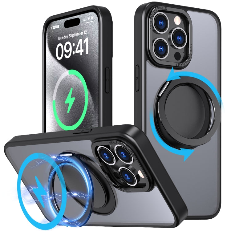 For iPhone 15 Pro Max 360-degree Rotating MagSafe Magnetic Holder Phone Case(Black) - HoMEdemic™ 