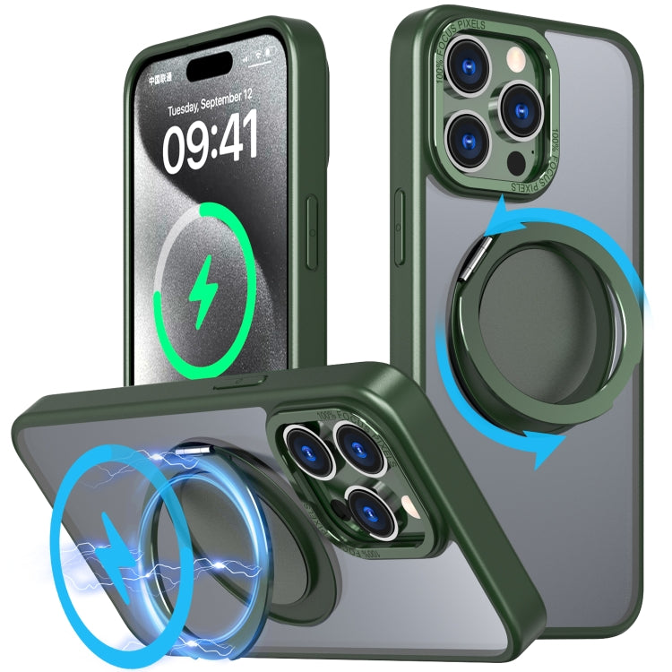 For iPhone 15 Pro Max 360-degree Rotating MagSafe Magnetic Holder Phone Case(Green) - HoMEdemic™ 
