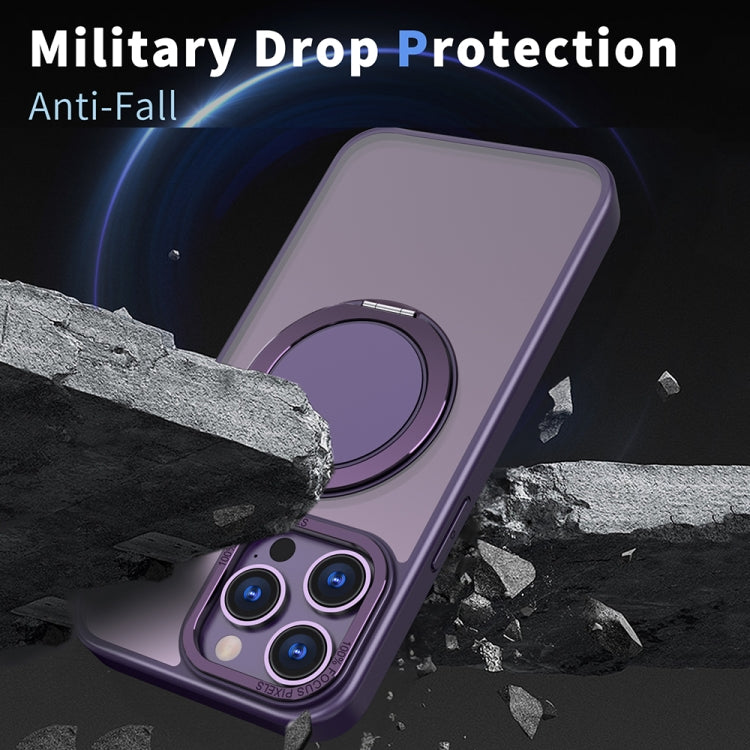 For iPhone 15 Pro Max 360-degree Rotating MagSafe Magnetic Holder Phone Case(Purple) - HoMEdemic™ 