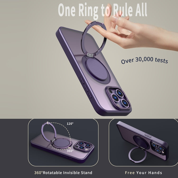 For iPhone 15 Pro Max 360-degree Rotating MagSafe Magnetic Holder Phone Case(Purple) - HoMEdemic™ 