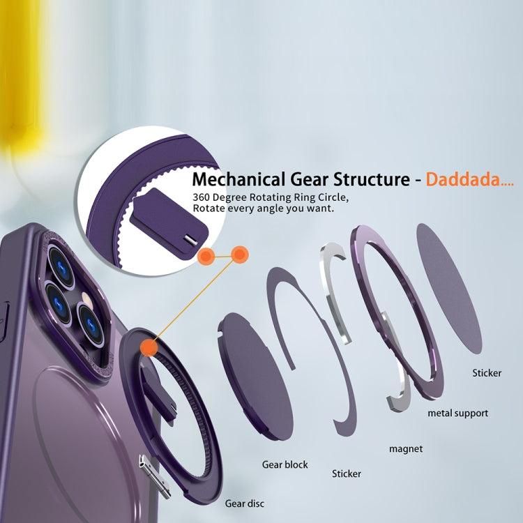 For iPhone 15 Pro Max 360-degree Rotating MagSafe Magnetic Holder Phone Case(Purple) - HoMEdemic™ 