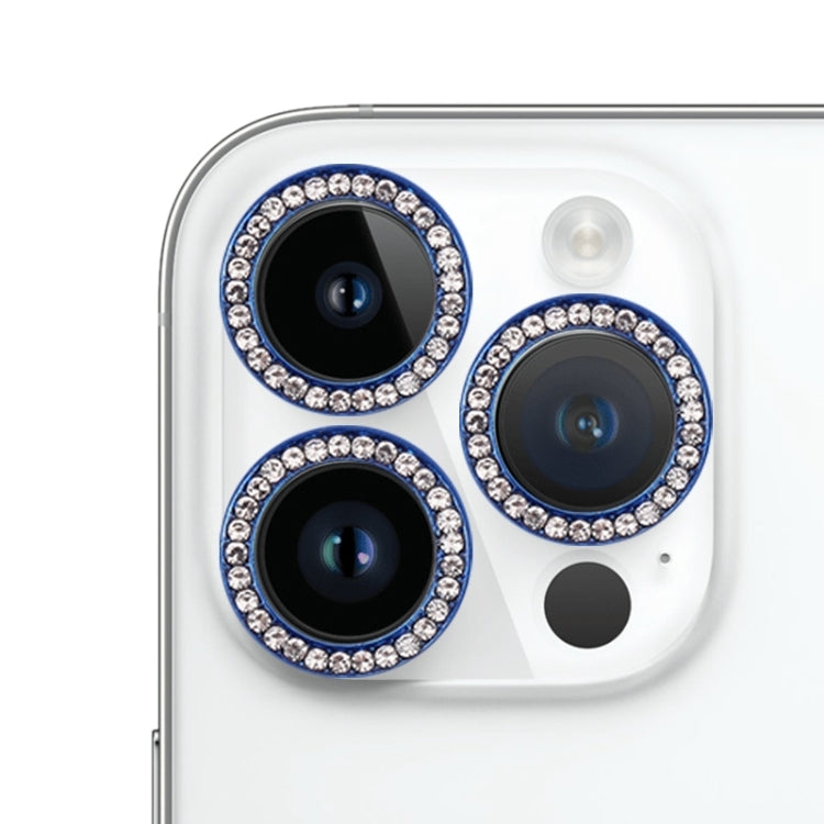 For iPhone 15 Pro Max / 15 Pro 9H Point Drill Camera Lens Protector Ring(Blue) - HoMEdemic™ 
