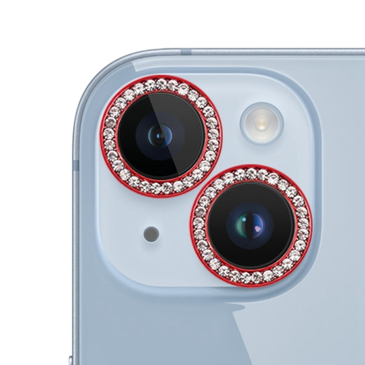 For iPhone 15 / 15 Plus 9H Point Drill Camera Lens Protector Ring(Red) - HoMEdemic™ 