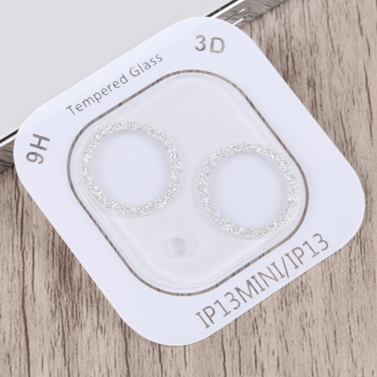 For iPhone 15 / 15 Plus Glitter Ring Tempered Glass Camera Lens Film(Silver) - HoMEdemic™ 