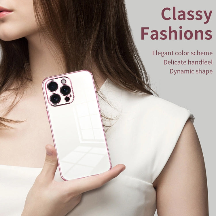 For iPhone 15 Pro Max Transparent Plating Fine Hole Phone Case(Gold) - HoMEdemic™ 