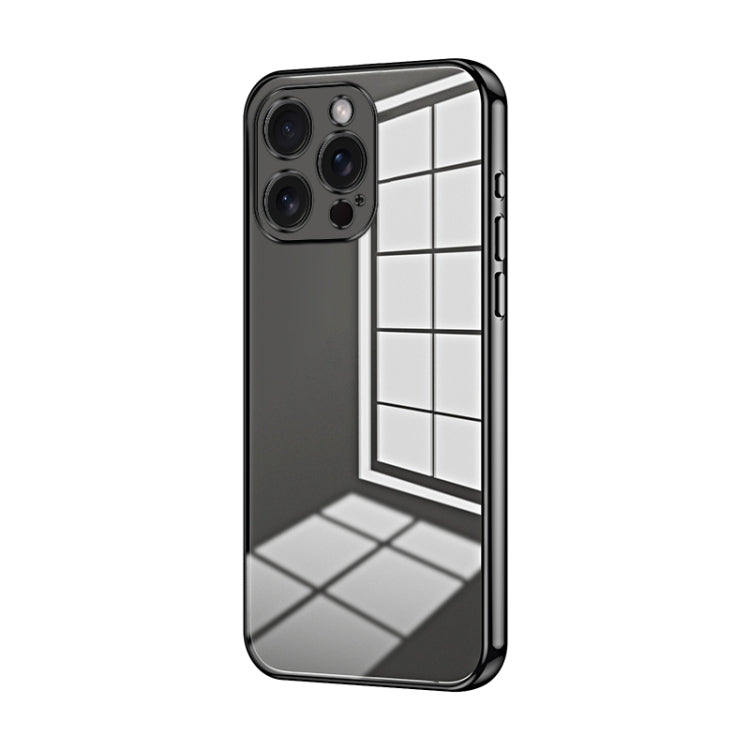 For iPhone 15 Pro Max Transparent Plating Fine Hole Phone Case(Black) - HoMEdemic™ 