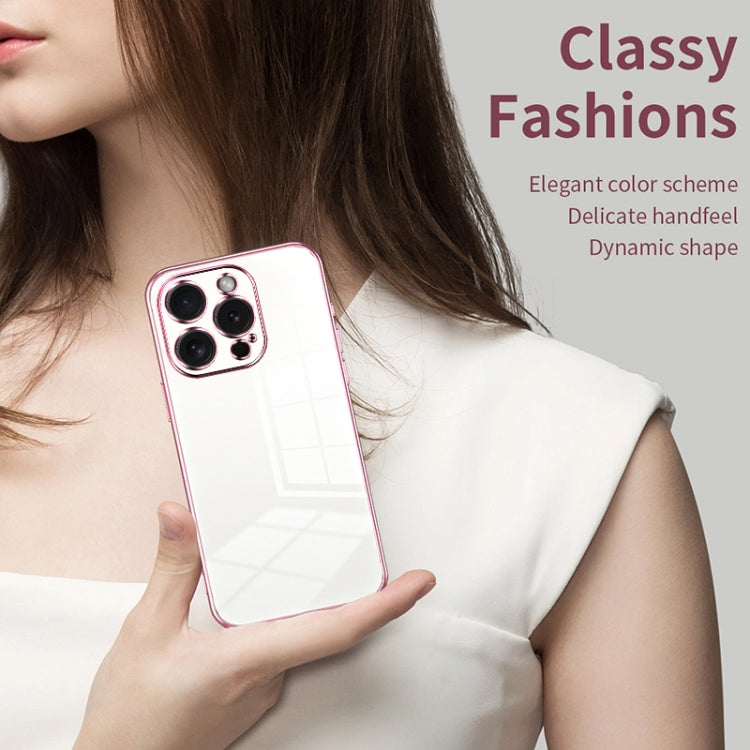 For iPhone 15 Pro Transparent Plating Fine Hole Phone Case(Gold) - HoMEdemic™ 
