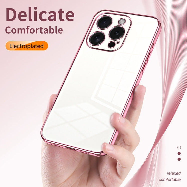 For iPhone 15 Pro Transparent Plating Fine Hole Phone Case(Gold) - HoMEdemic™ 