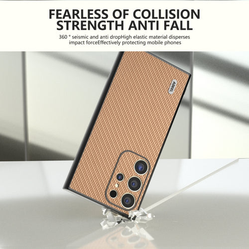 For Samsung Galaxy S24 Ultra 5G ABEEL Carbon Fiber Texture Protective Phone Case(Gold) - HoMEdemic™ 