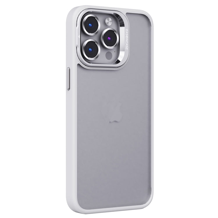 For iPhone 15 Pro Max Invisible Lens Holder PC + TPU Frosted Phone Case(White) - HoMEdemic™ 