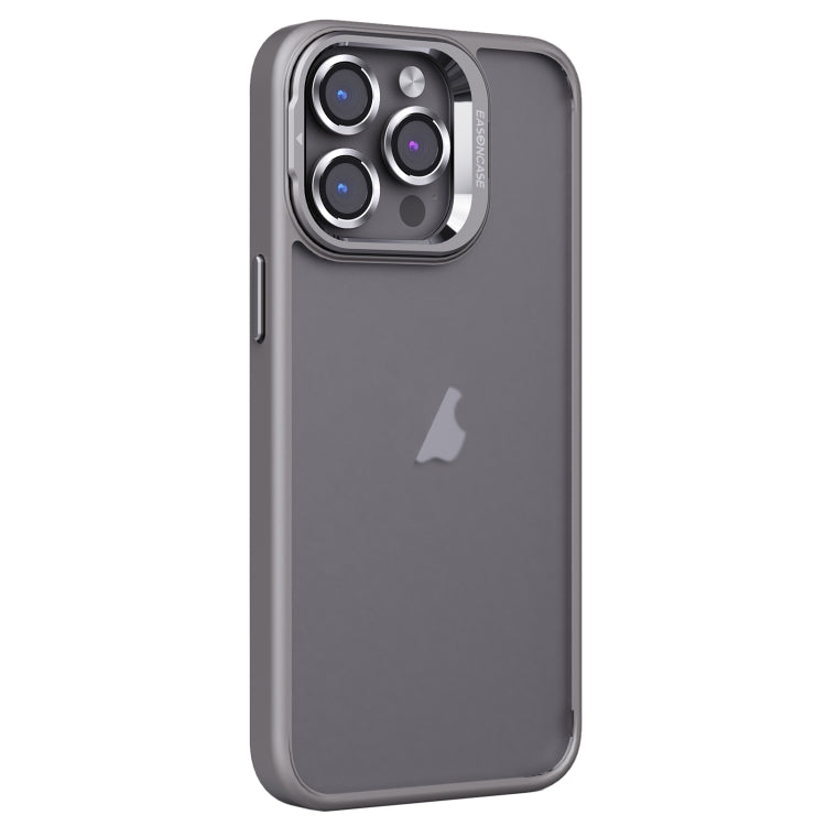 For iPhone 15 Pro Max Invisible Lens Holder PC + TPU Frosted Phone Case(Gray) - HoMEdemic™ 
