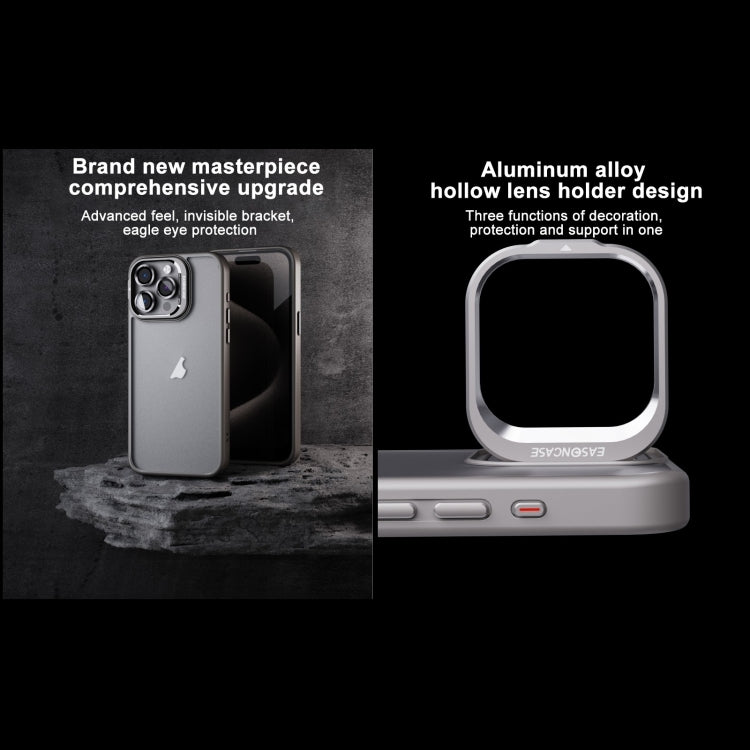 For iPhone 15 Pro Max Invisible Lens Holder PC + TPU Frosted Phone Case(Gray) - HoMEdemic™ 