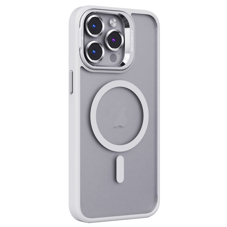For iPhone 15 Pro Max Invisible Lens Holder PC + TPU Frosted MagSafe Phone Case(White) - HoMEdemic™ 