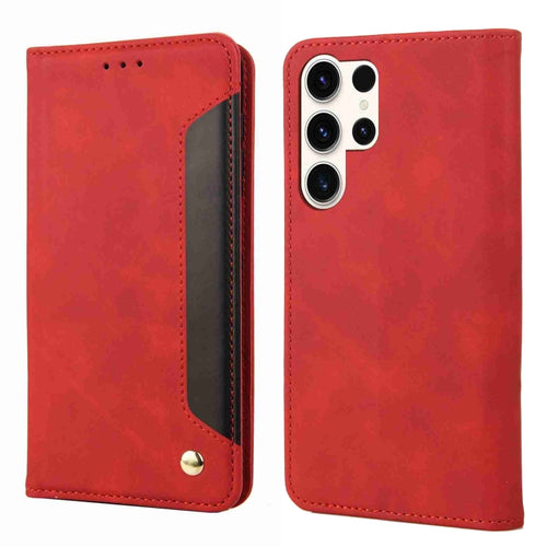 For Samsung Galaxy S24 Ultra 5G Skin Feel Splicing Leather Phone Case(Red) - HoMEdemic™ 