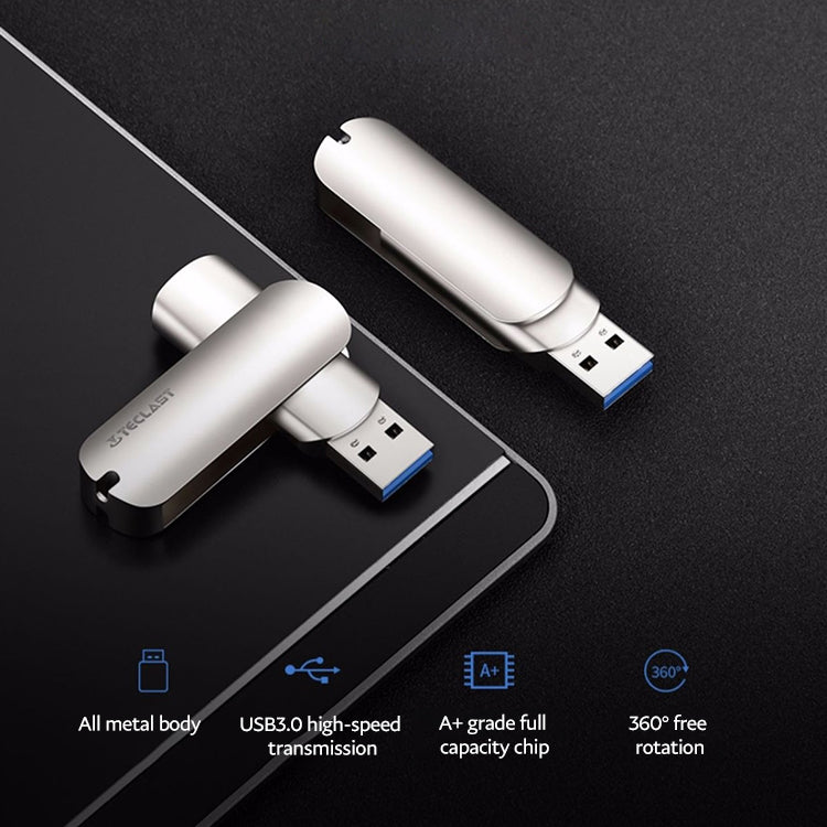 Teclast Leishen Plus Series USB3.0 Twister Flash Drive, Memory:64GB(Silver) - HoMEdemic™ 