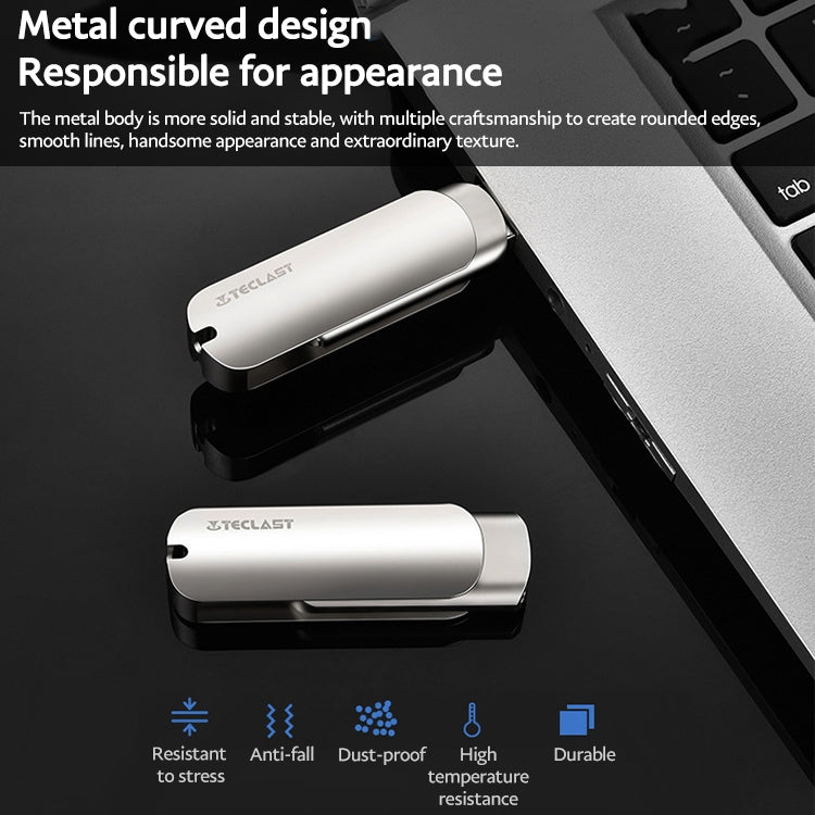 Teclast Leishen Plus Series USB3.0 Twister Flash Drive, Memory:64GB(Silver) - HoMEdemic™ 