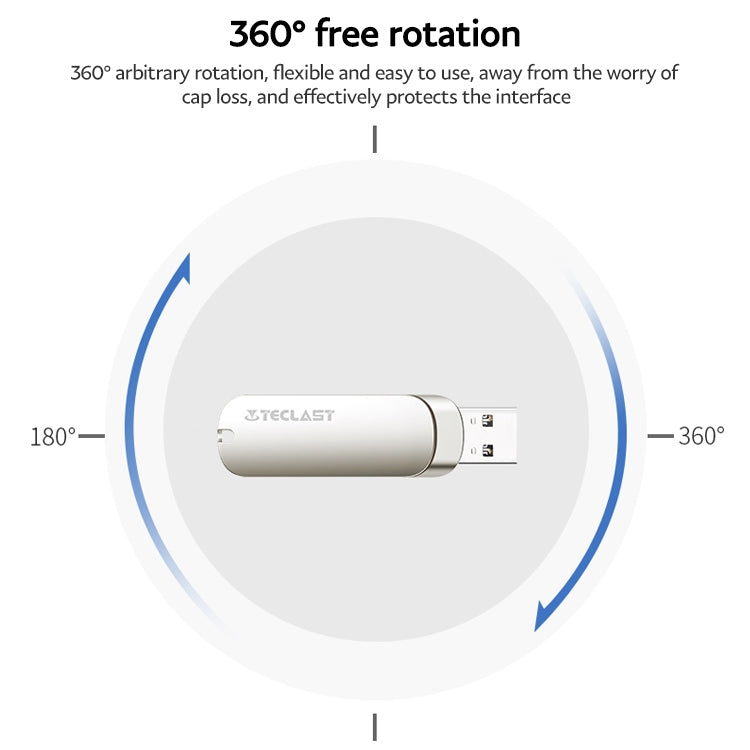 Teclast Leishen Plus Series USB3.0 Twister Flash Drive, Memory:64GB(Silver) - HoMEdemic™ 