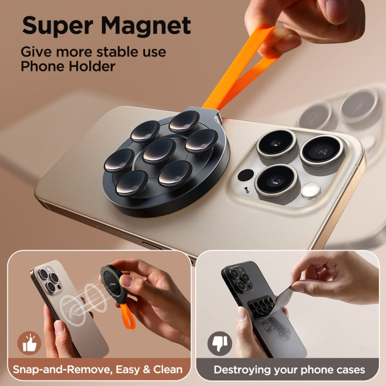 JOYROOM JR-ZS393 Suction Cup Magnetic Phone Holder(Black Orange) - HoMEdemic™ 