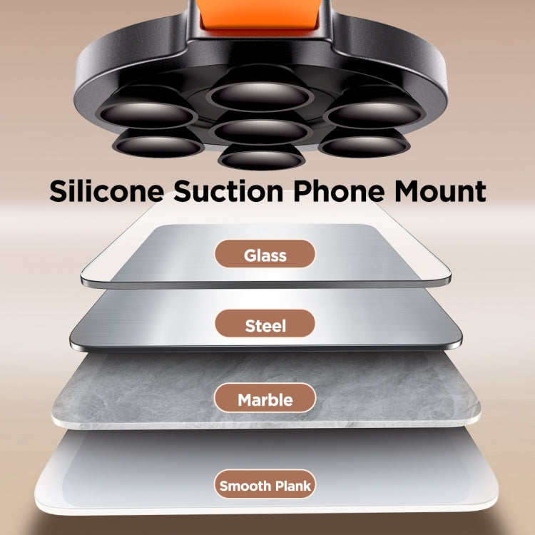 JOYROOM JR-ZS393 Suction Cup Magnetic Phone Holder(Black Orange) - HoMEdemic™ 