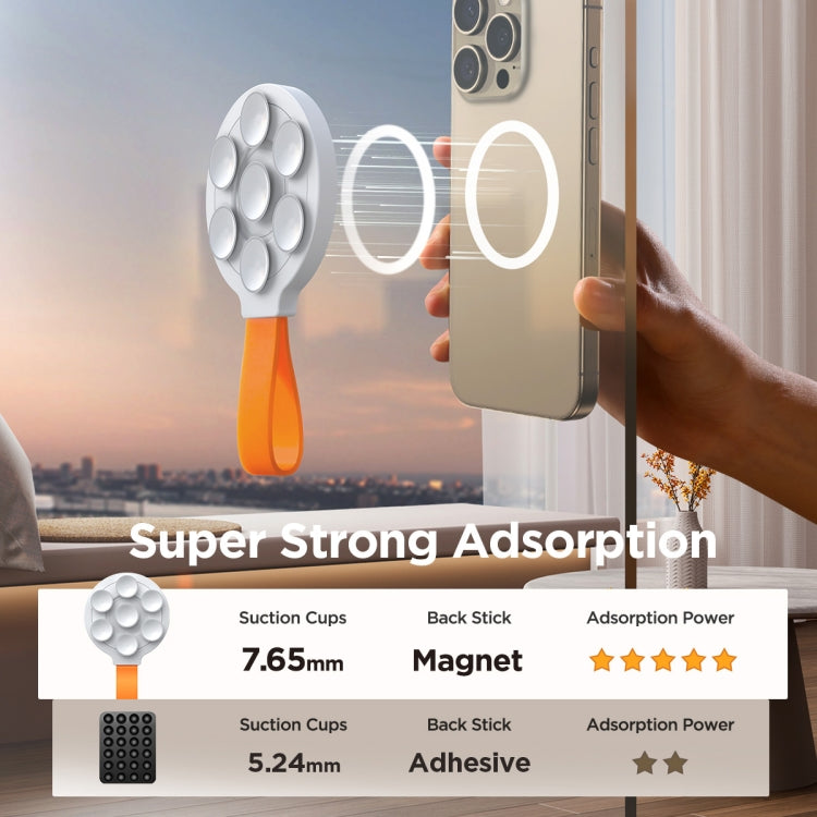 JOYROOM JR-ZS393 Suction Cup Magnetic Phone Holder(White Orange) - HoMEdemic™ 