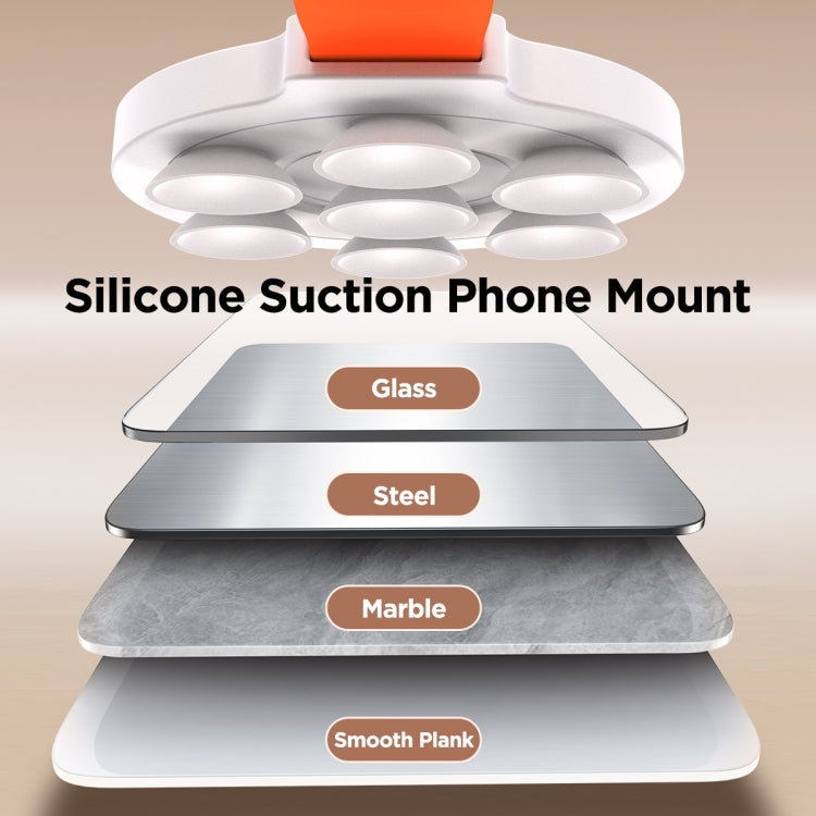 JOYROOM JR-ZS393 Suction Cup Magnetic Phone Holder(White Orange) - HoMEdemic™ 