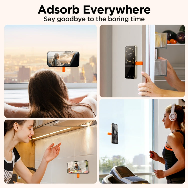 JOYROOM JR-ZS393 Suction Cup Magnetic Phone Holder(White Orange) - HoMEdemic™ 