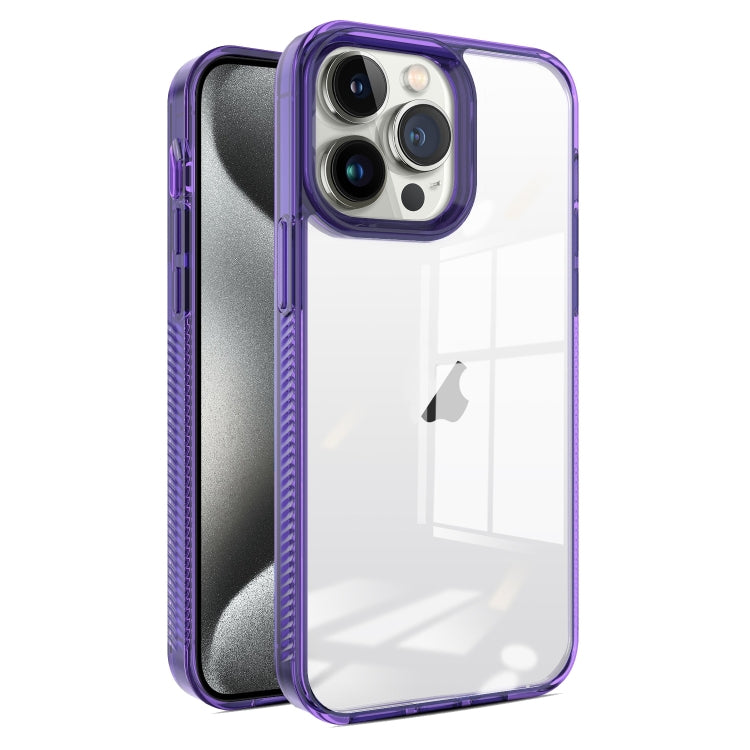 For iPhone 15 Pro 2.5mm Anti-slip Clear Acrylic Hybrid TPU Phone Case(Deep Purple) - HoMEdemic™ 